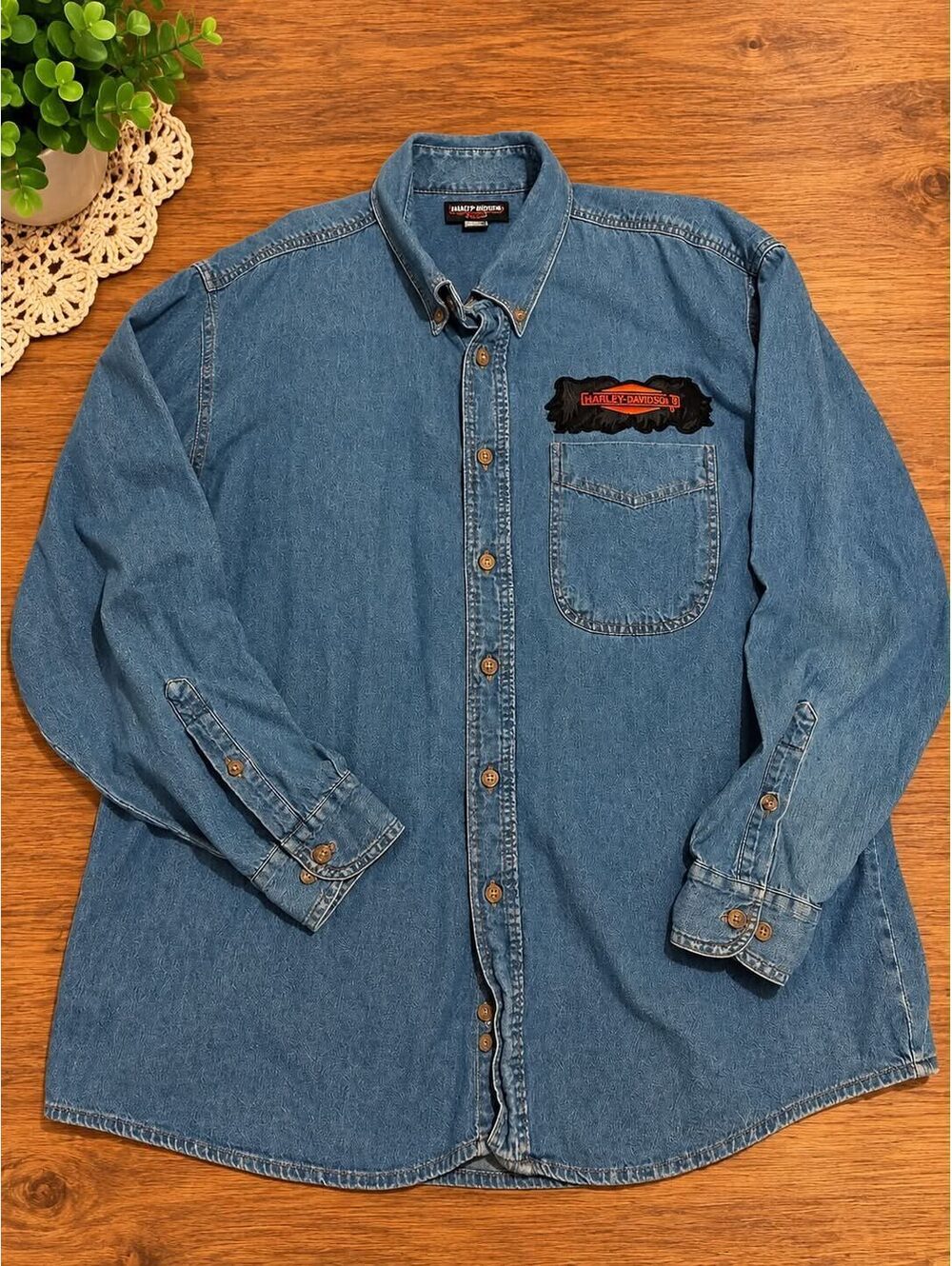 Three Rivers XL Men's Denim Jacket with Harley-Davidson Patch